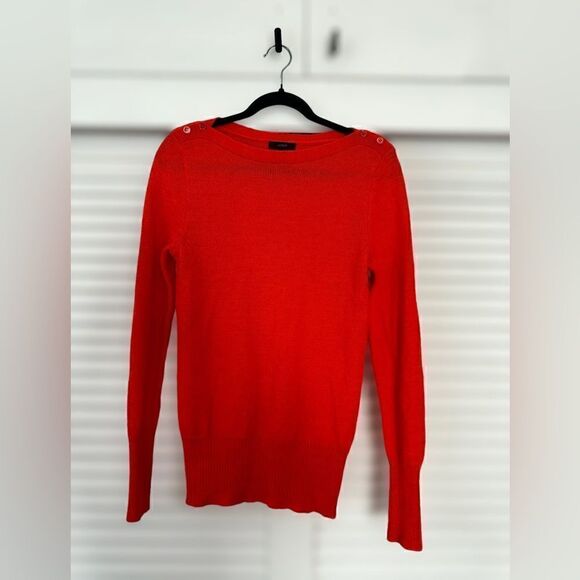 J. Crew Wool Mohair Sweater Boat Neck with Shoulder Buttons Size M - Picture 13 of 15